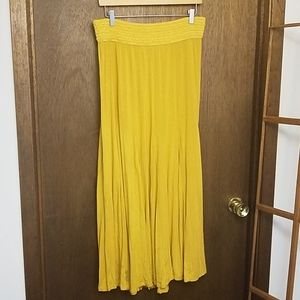 1X Lapis Mustard Full Maxi Skirt